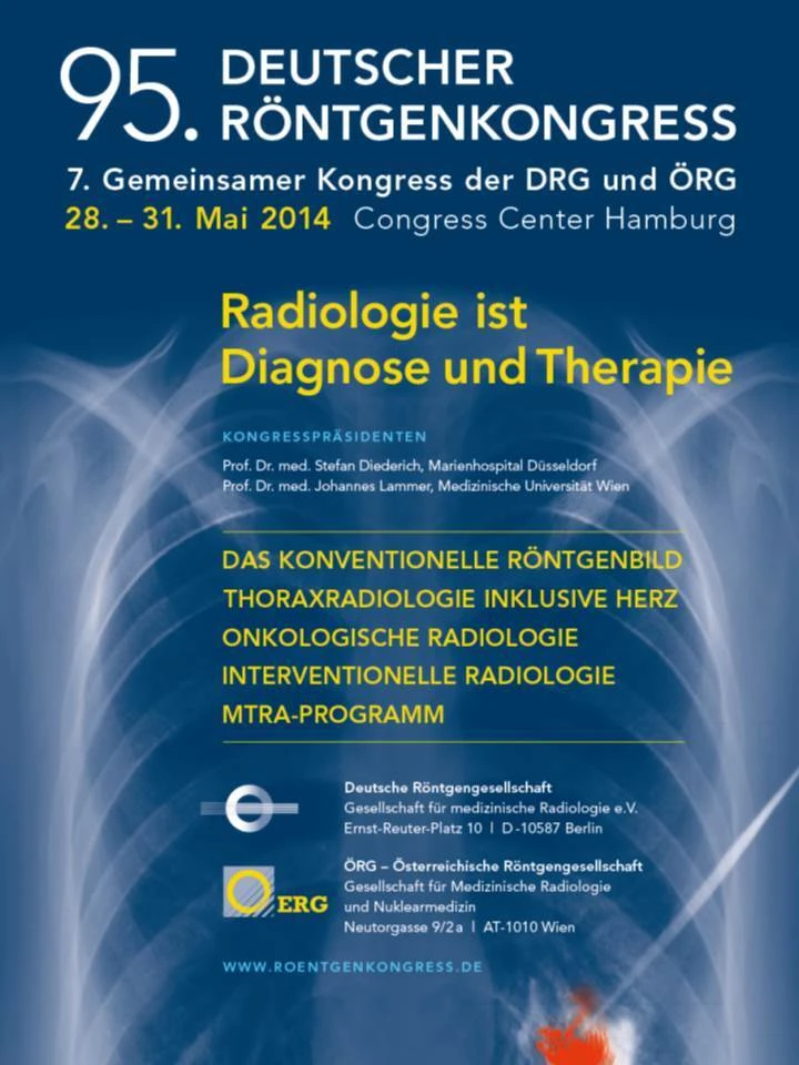 Plakat des 95. Deutschen Röntgenkongresses mit Röntgenbild und Veranstaltungsinformationen